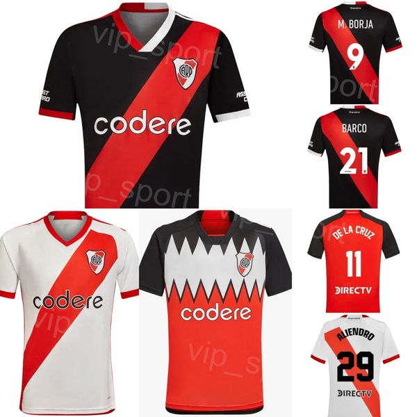 Clube de futebol River Plate 26 Ignacio Fernandez Jerseys 36 Pablo Solari 9 Borja Hernandez 21 Esequiel Barco 29 ALIENDRO 25 RONDON Camisa de futebol Kits 2023 2024 Man Team