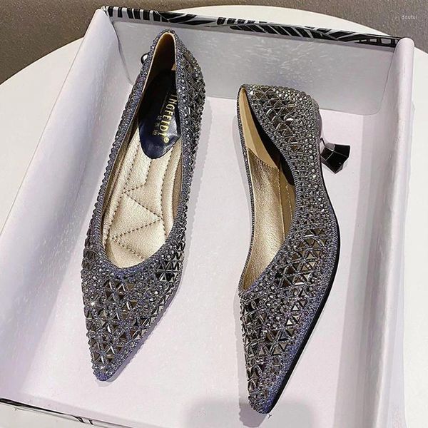 Scarpe eleganti Décolleté con cristalli glitter Donna Trafa Tacco in vetro dorato Spose Matrimonio Donna Ufficio Donna Tacchi alti Tacones Mujer