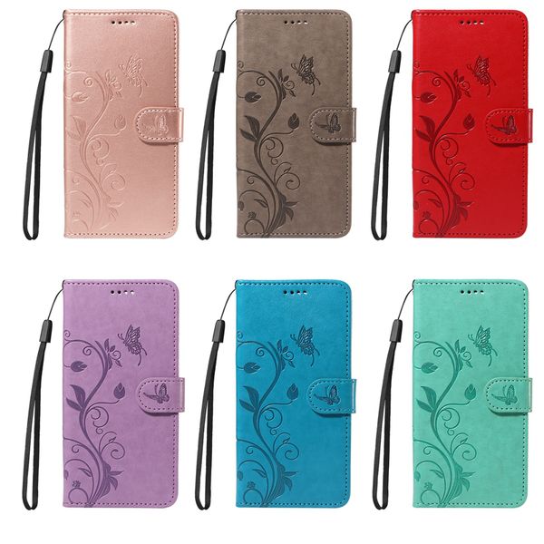 Flor borboleta carteira de couro capas para iphone 15 14 pro max 13 12 11 xr xs x 8 7 6 plus iphone15 id cartão slots titular flip capa negócios meninas magnética livro bolsa alça