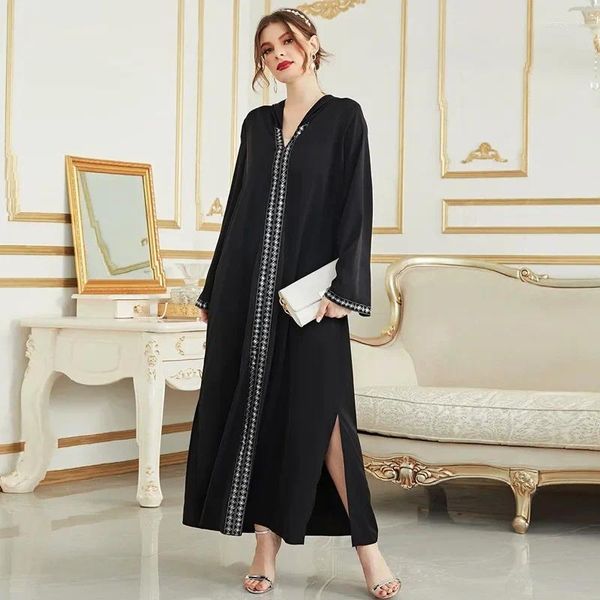 Ethnische Kleidung, arabische Abaya, Dubai, luxuriöse saudische Abayas für muslimische Frauen, schwarzes türkisches Party-langes Kleid, islamisches marokkanisches Kaftan-Djellaba