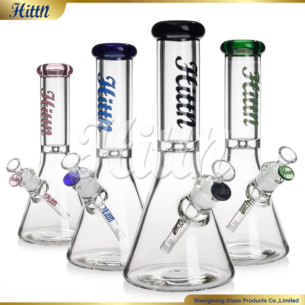 Hittn Glass Bong Becher Wasserpfeife 12 '' 9mm dickes Kopfglas Hand geblasen Rauchwasser Bong mit 14 mm Schüssel Downstel Rauchzubehör ros Blau Schwarzes Grün