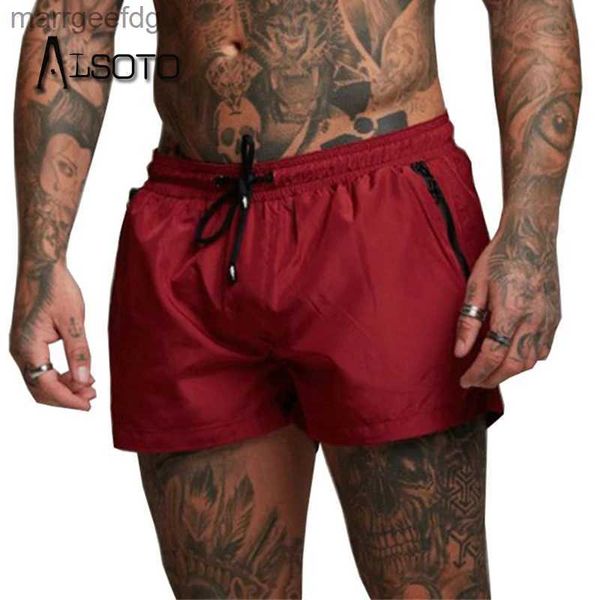 Shorts masculinos 2023 homem maiô homens praia shorts secagem rápida natação curto meninos swimwear troncos de banho de verão mayo sunga surf boxer sunga yq231215