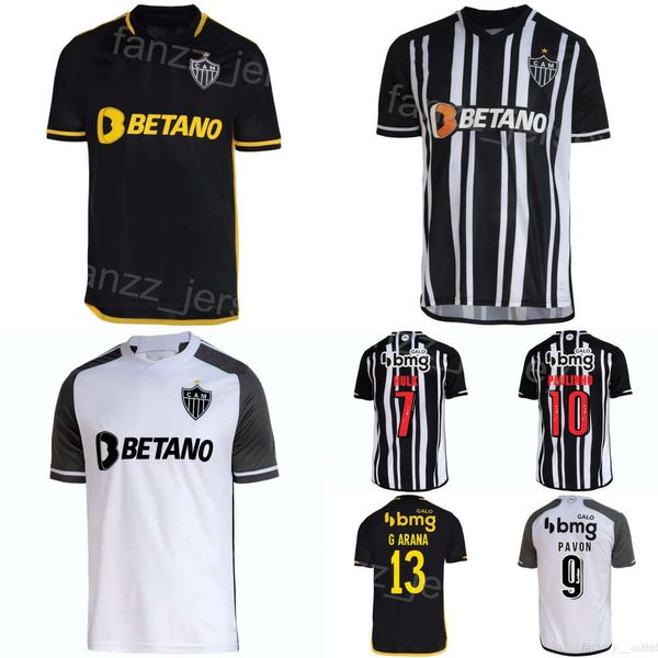 Masculino 23-24 Futebol Atlético Mineiro 17 Igor Gomes Jerseys Club Team 15 Matias Zaracho 26 Renzo Saravia 9 Cristian Pavon 13 ARANA 8 EDENILSON Camisa de Futebol Kits Uniforme