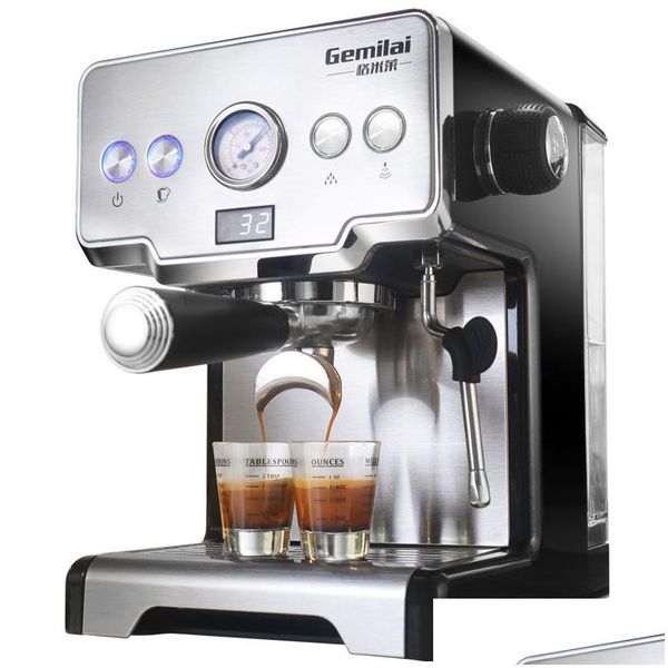 Akıllı Cihazlar 15 Bar İtalyan Kahve Hine Paslanmaz Çelik Buhar Yarı Matic Süt Kabarcığı Espresso Maker Ticari CRM3605 DROP DESTED DHXMD