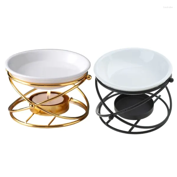 Titulares de vela YYSD Romântico Tealight Titular Óleo Cerâmico para Queimador Essencial Incenso Aroma Difusor Home Decor