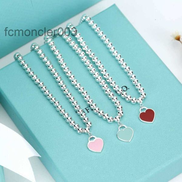 Pulseira pulseira coração pulseira 925 prata esterlina azul esmalte amor t bola corrente rosa pingente dia presente zel9