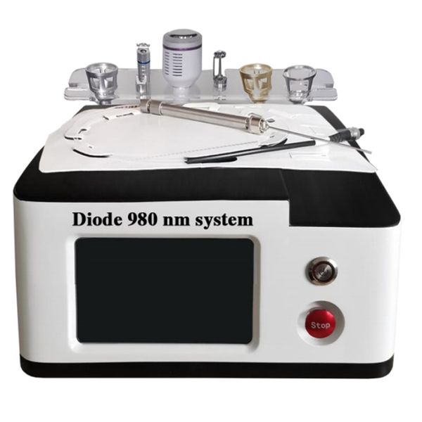 Máquina de emagrecimento 6 em 1 Laser de diodo para lesões vasculares 980Nm Remoção de manchas de idade 60W Laser de remoção de veias de aranha