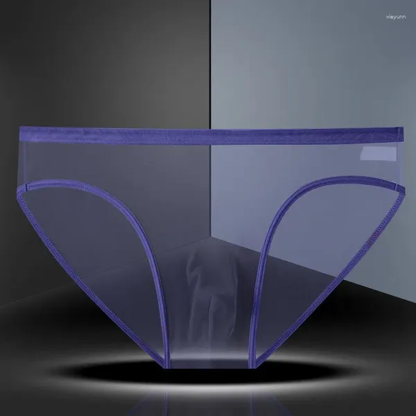 Unterhosen 1-2 Stück Herren Slips Nahtlose transparente ultradünne atmungsaktive Mesh Sexy männliche Höschen elastische Unterwäsche Shorts Panty