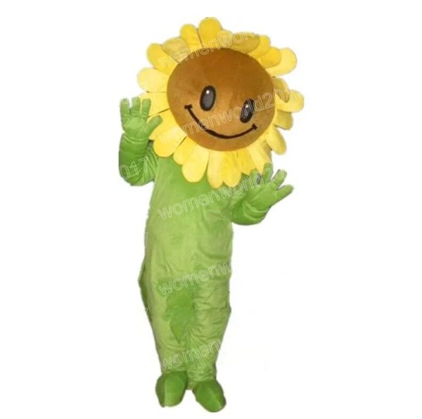 Halloween Sunflower mascotte Costume Simulazione Caratteristica da cartone animato Abiti per adulti Outfit Birthday Christmas Carneval Fancy Dress