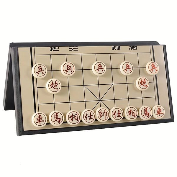 Schachspiele Magnetisches chinesisches Set Spaß für Kinder Erwachsene Tragbares Klappbrettspiel Training Reisen 231215