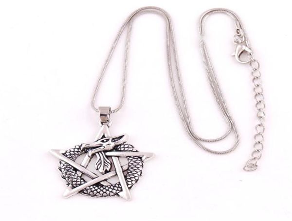 HY083 Collana con ciondolo a forma di pentagramma con alfabeto runico retrò indiano nuovo stile con ciondoli religiosi per uomo3173491