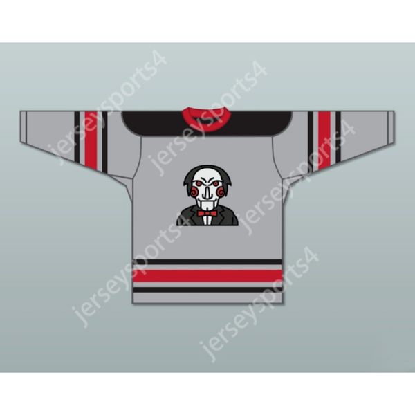 JIGSAW personalizado 9 SAW CINZA HÓQUEI JERSEY NOVO Top Costurado S-M-L-XL-XXL-3XL-4XL-5XL-6XL