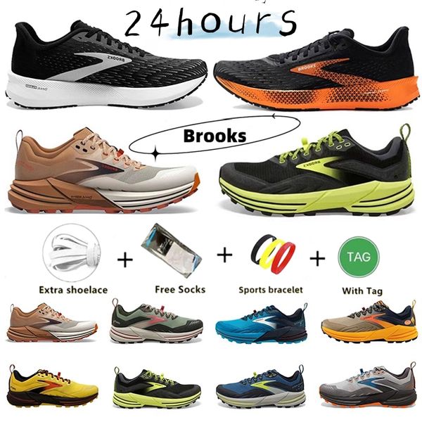 Designer Brook Shoes Cascadia 16 Mens Running Scarpe Hyperion Tempo triplo nero grigio bianco grigio arancione grigio arancione griglie blu arancione all'aperto per uomini sneaker sportivi da jogging