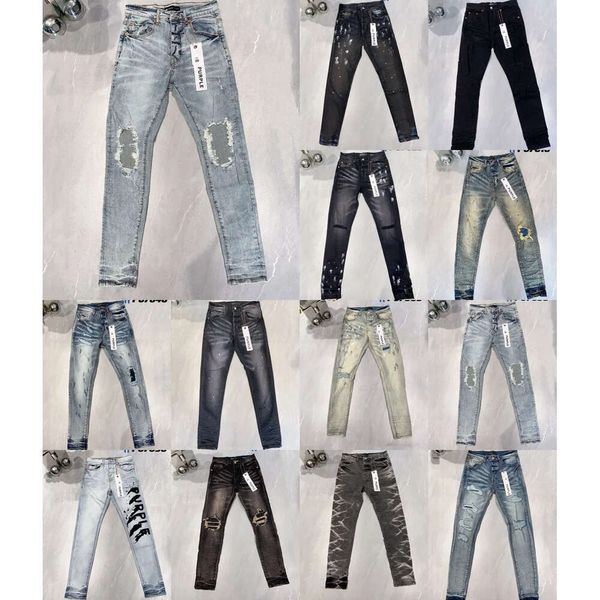 Marke Designer Jeans Kleidung Fit Motorrad Herren Für Herren Hosen Gestapelte Jeans Jeans Herren Jeans Schwarz Zerrissene Slim anzug Luxus