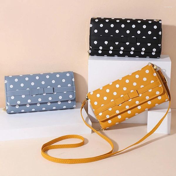 Borse da sera Mini Pu Moda Donna Borsa a tracolla Messenger Designer di lusso a pois modello Portamonete per telefono Borsa per ragazze Tote