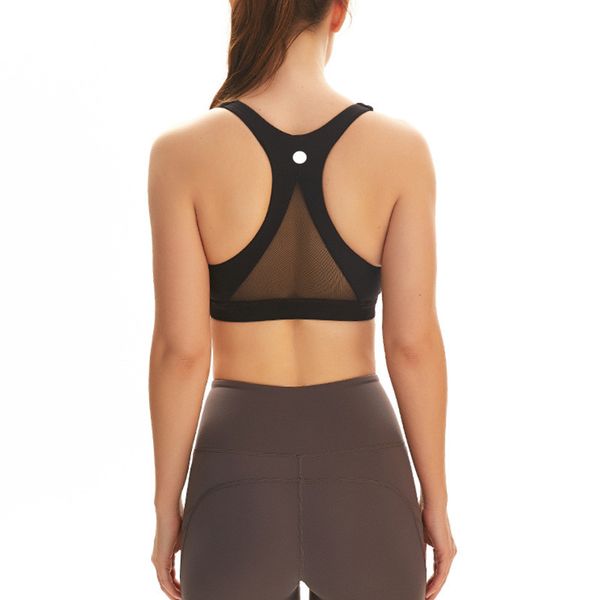 ll Frauen Sport-Bh Tops Cew Neck Fintness Tank Weste Mesh Zurück Workout Atmungsaktive Crisscross Top Weibliche C2927