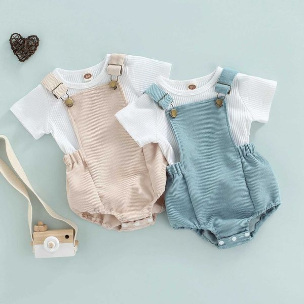 Kleidungssets Baby 0-24 Monate Neugeborene Baby Jungen Kleidung Set Kurzarm T-Shirt Overalls Cord Shorts Outfits Sommer Kostüme