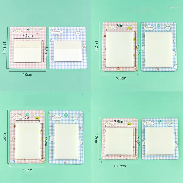 Pz/lotto Kawaii PET Trasparente Memo Pad Sticky Notes Cancelleria Etichetta Notepad Planner Adesivo Post School Supply Commercio all'ingrosso