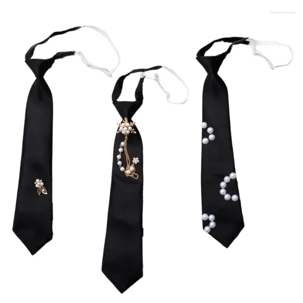 Галстуки-бабочки, 1 шт./3 шт., студенческая рубашка, галстук для девочек, застежка-молния, черная униформа, съемный галстук-бабочка