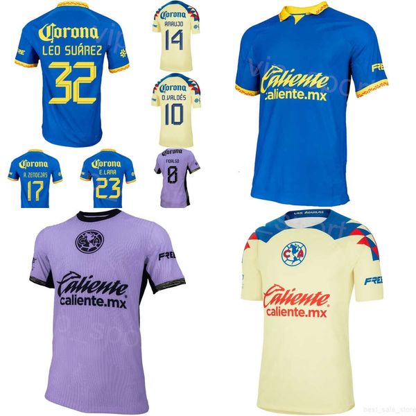 Club 23 24 Club America Fußballtrikot Herren Team RODRIGUEZ DOS SANTOS QUINONES SUAREZ ALVAREZ FUENTES SANCHEZ ZENDEJAS FIDALGO VALDES Fußballtrikot Kits Uniform