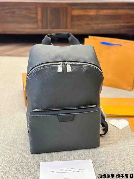 2024 Zaino di design DISCOVERY fiore nero per zaino da uomo Zaino da scuola Borsa da viaggio per notebook grande di alta qualità per studenti