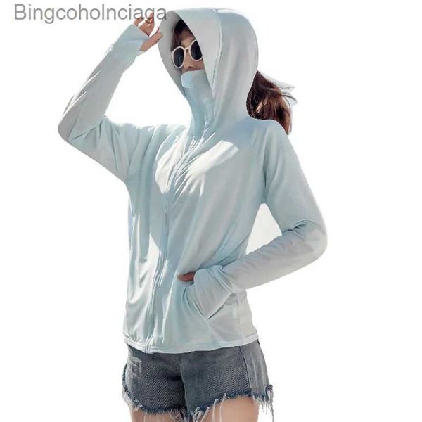 Altro Abbigliamento Abbigliamento da donna traspirante in seta di ghiaccio, cappello grande, visiera parasole, isolamento termico, protezione UV, abbigliamento rosaL231215