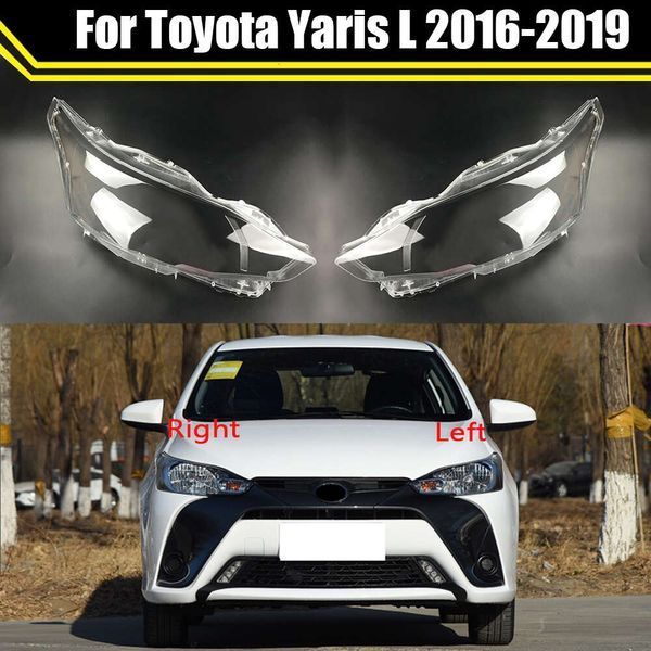 Testa Della Lampada per Toyota Yaris L 2016 ~ 2019 Auto Faro Anteriore Copertura Auto Luce Lente di Vetro Luminoso Paralume Borsette caps