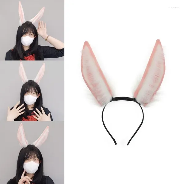 Adulto adolescentes cosplay forma de orelha bandana elétrica movendo cabelo argola maquiagem recarregável headpieces
