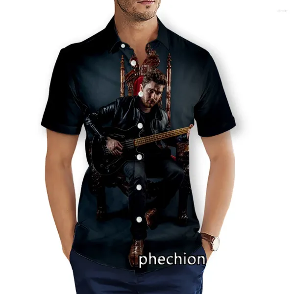 Camicie casual da uomo Phechion Uomo manica corta Beach Royal Blood Band 3D Stampa Moda Streetwear Uomo Top X214