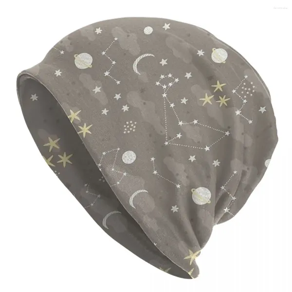 Berets Cosmos и Stars Cap Space Galaxy Симпатичная взрослая открытая черепа шляпа шляпа Spring Warm Head Wrap Bonnet вязание