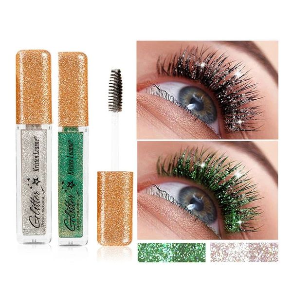 Mascara 7 colori Glitter Quick Dry Long Lasting Impermeabile Curling Ciglia spesse e lucide Fashional Sexy Diamond per il trucco 231215