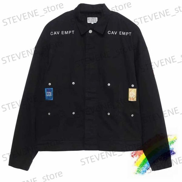 Herrenjacken 2021FW CAVEMPT C.E Denim Jacke Männer Frauen 1 1 Beste Qualität Schöner gewaschener schwerer Stoff Cav Empt Canvas Mantel Stickerei Jacken T231215