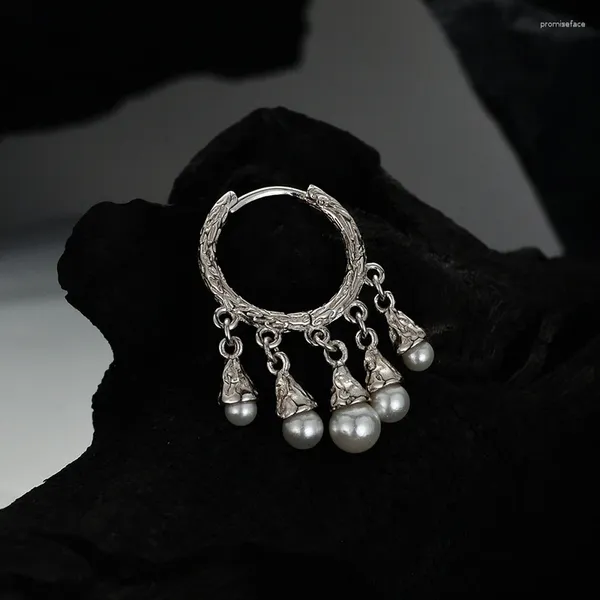 Brincos pendurados 925 prata esterlina estilo étnico clássico orelha argola gota de pérola para mulheres nicho leve design de luxo acessórios de joias