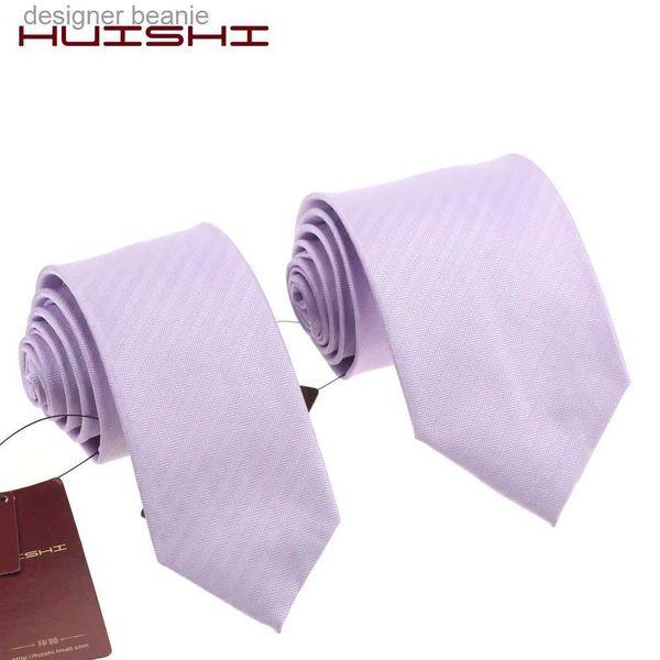 Cravatta classica da uomo quotidiana impermeabile cravatta viola chiaro unisex cravatta da sposa accessorio regalo estivo striscia può colorare cravatte solide L231215