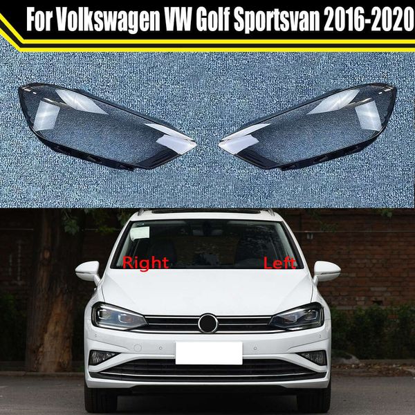 Caso de luz da lâmpada de cabeça automática para vw golf sportsvan 2016-2020 capa do farol do carro abajur tampas do farol escudo