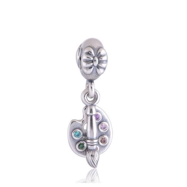 pennelli per trucco, ciondoli, perline, argento sterling 925, adatti per braccialetti stile gioiello LW366321t