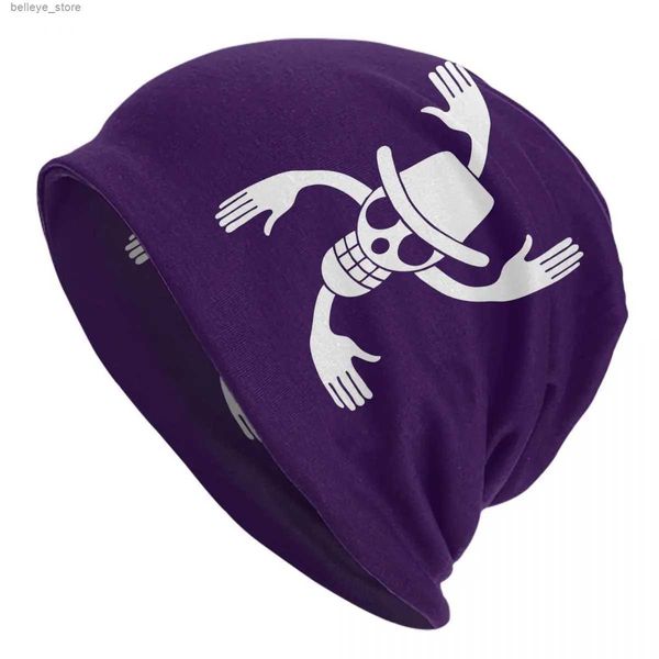 Beanie/Totenkopfkappen Nico Robin Jolly Roger One Piece Motorhaube Hüte Herbst Winter Ski Skullies Beanies Mütze für Männer Frauen Strickmütze Frühling KopfwickelkappenL231212