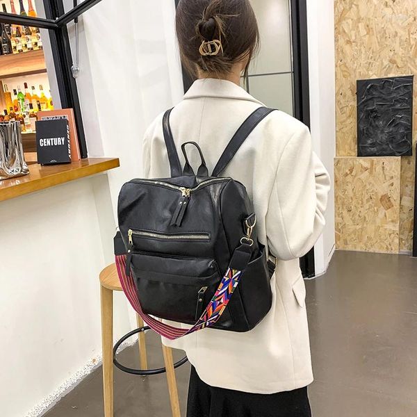 Sacos escolares Grande capacidade de viagem mochila mochilas mulheres femininas bagpack de couro para meninas senhoras sac a dos 50