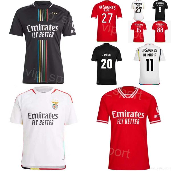 Maglia da calcio Club 23 24 SL Benficas Squadra da uomo 27 RAFA 11 DI MARIA 10 KOKCU 87 NEVES 33 MUSA 8 AURSNES 7 NERES 19 TENGSTEDT Maglia da calcio Kit uniforme per gli appassionati di sport