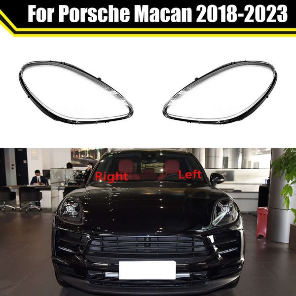 Tampa protetora da lente de vidro do farol dianteiro do carro sombra escudo transparente luz habitação tampas da lâmpada para porsche an 2018-2023