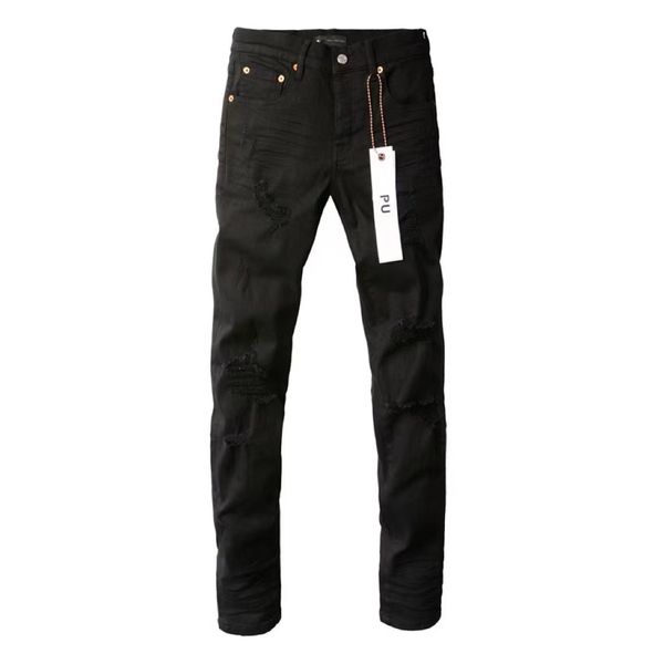 брюки мужские дизайнерские фиолетовые джинсы панталоны мужские дизайнерские джинсы Long Button Fly Современные джинсовые рваные джинсы расклешенные джинсы Harajuku прямые рок-звезды размер 40 брюк