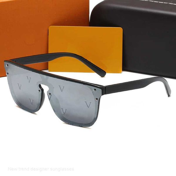 Nova tendência óculos de sol de designer para homens e mulheres clássico carta padrão design óculos de sol unissex marca de viagem. Pano