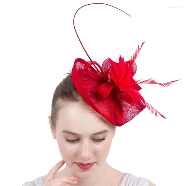 Leinen Fascinator Hut Blume für Frauen elegante Hochzeiten Haarschmuck Kirche Party Abendessen Kopfbedeckung mit Clip Kopfschmuck