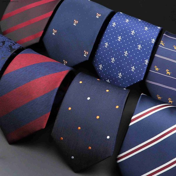 Krawatten Neuheit Krawatten für Männer Cartoon Hund Punkte Paisley gestreift Mode Herren Business Meeting Hochzeit Smoking Anzug Hemd Alltagskleidung KrawatteL231215