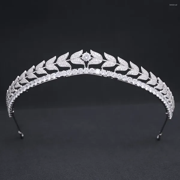 Grampos de cabelo bonito zircônia cúbica tulipa bandana para casamento cristal tiaras menina baile festa cabeça jóias ch10396