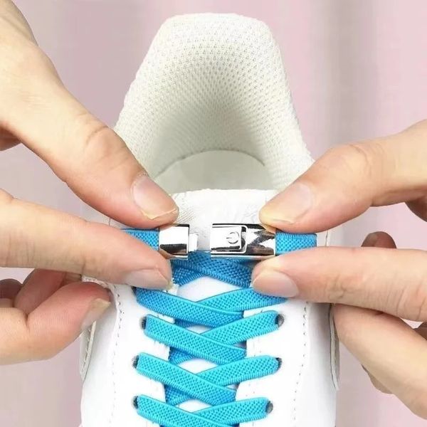 Parti di scarpe Accessori Lacci con chiusura a pressione Senza lacci Lacci elastici piatti di larghezza 8 mm Sneakers Bambini Adulti Senza lacci per scarpe 231215