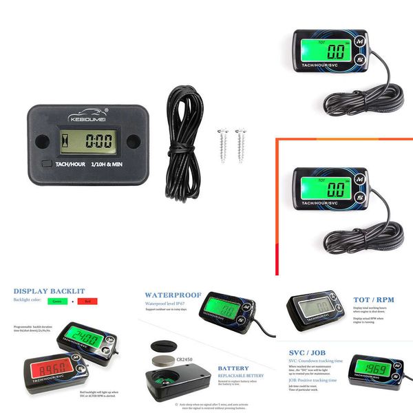 Elettronica per auto Contagiri digitale per motore Avviso contagiri RPM Indicatore retroilluminato ripristinabile per motoseghe Barche ATV Aliante marino