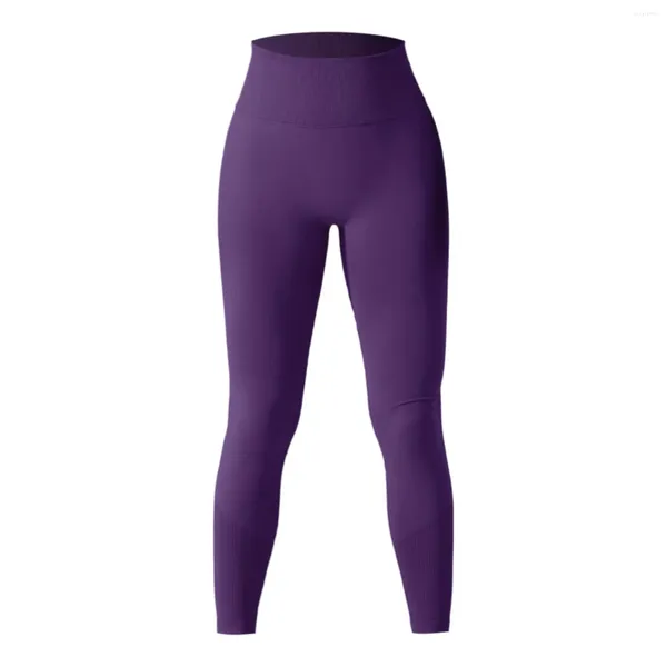 Pantaloni da donna senza cuciture in maglia attillati altezza vita traspirante corsa all'aperto fitness sollevamento dell'anca yoga