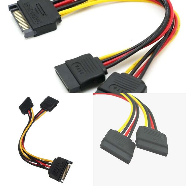 Neue Laptop-Adapter Ladegeräte SATA II Festplatte Power 15Pin SATA Stecker auf 2 Buchsen 15Pin Power HDD Splitter Hochwertiges Y 1 auf 2 Verlängerungskabel 20CM