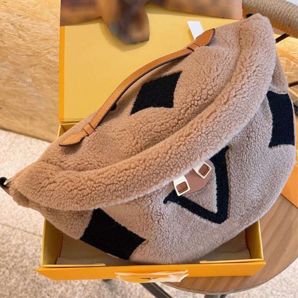 Borse a tracolla Donna Inverno Teddy Marsupio Moda Uomo Borsa a tracolla Borsa a tracolla fuzzy Borse a tracolla soffici Marsupio di lusso Designer Fannypack Borse 01